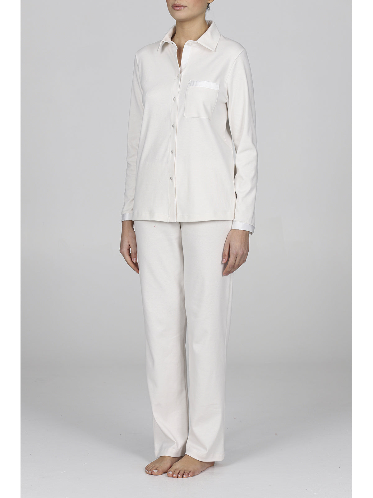 Elegante pigiama cardigan con colletto