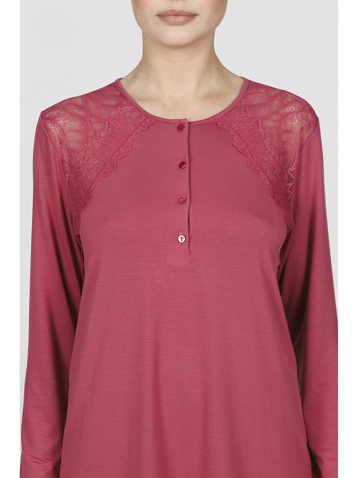 Morbido pigiama con pizzo in modal