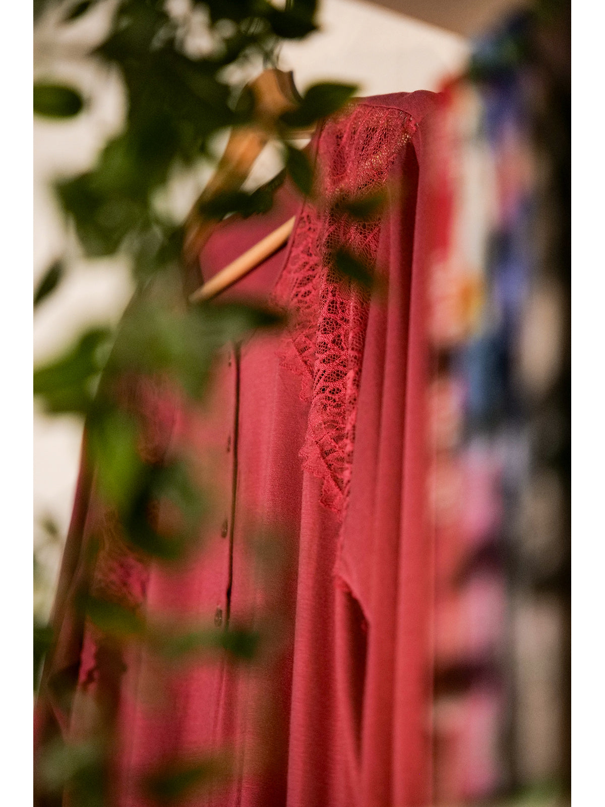 Morbido pigiama con pizzo in modal