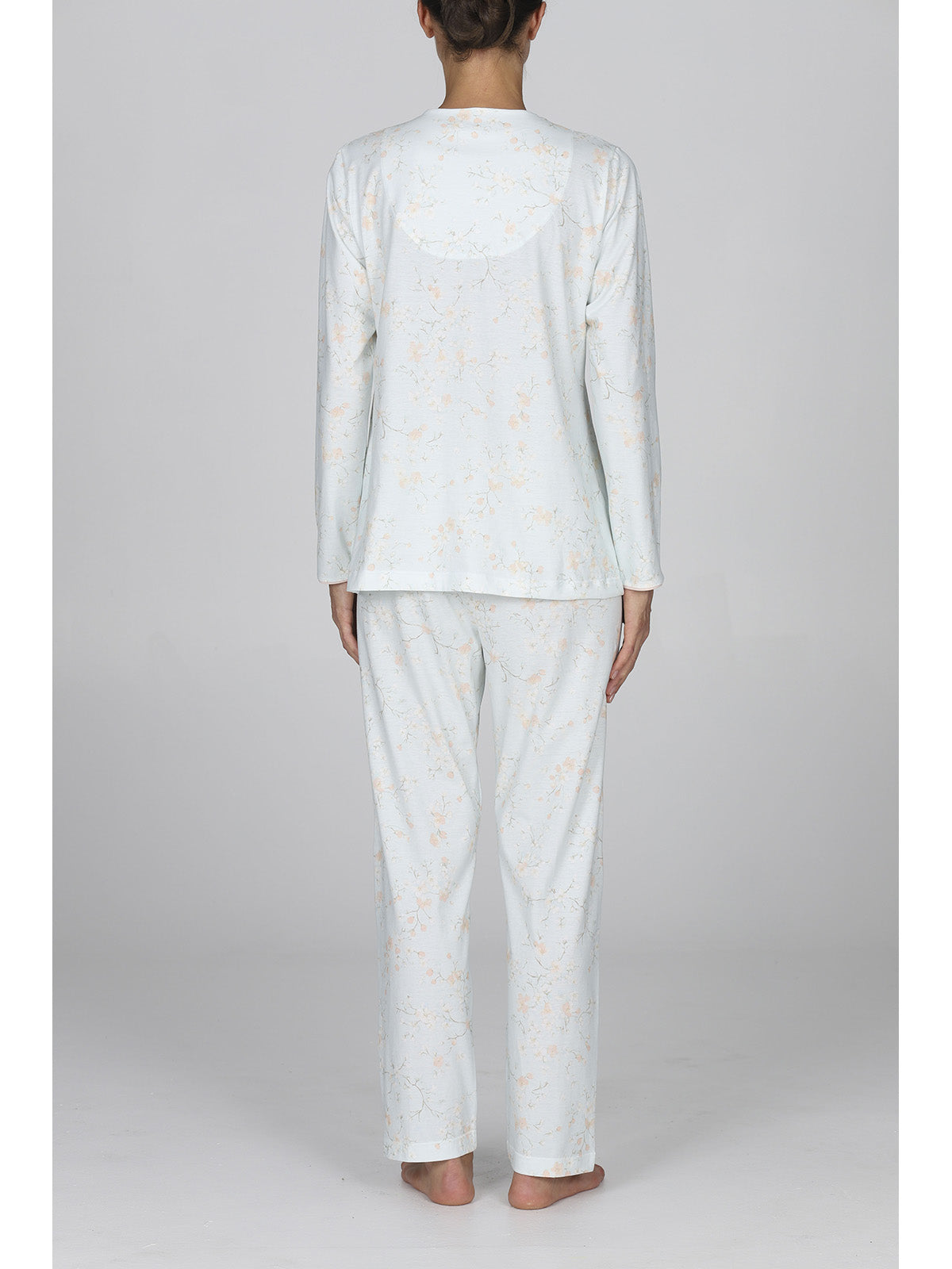 Pigiama donna con colletto in puro cotone