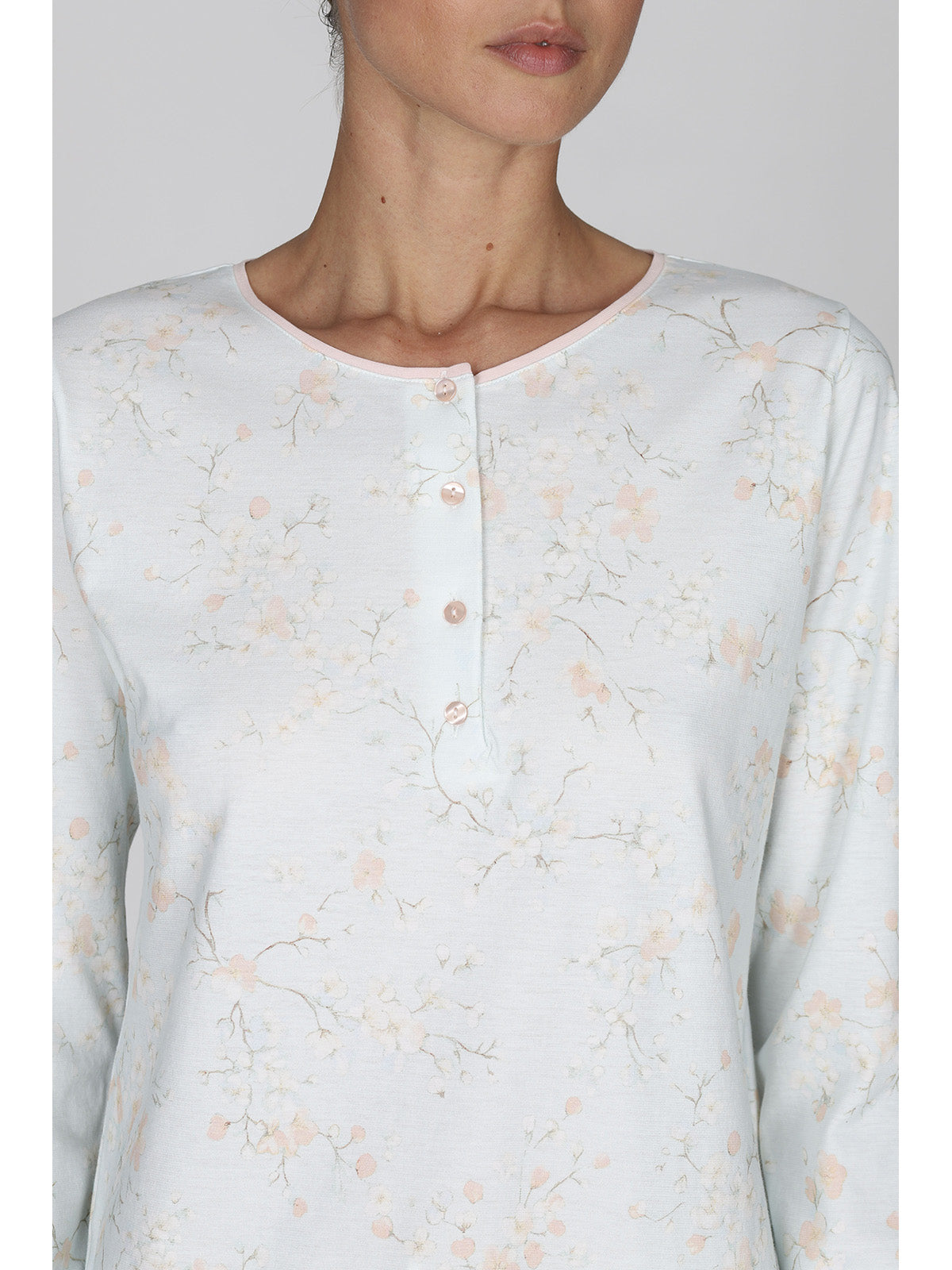 Fresco pigiama donna a fiori in puro cotone