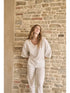 Fresca camicia da notte donna rigata in puro cotone