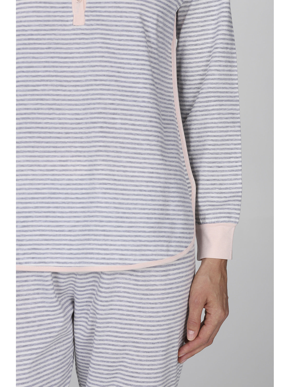 Pigiama lungo donna in tintofilo rigato