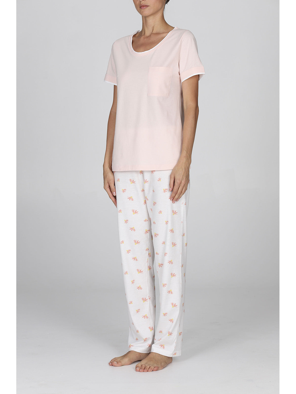 Fresco pigiama lungo donna in 100% cotone