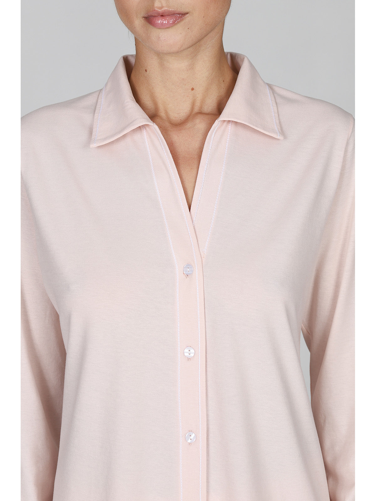 Pigiama lungo donna con colletto interamente apribile