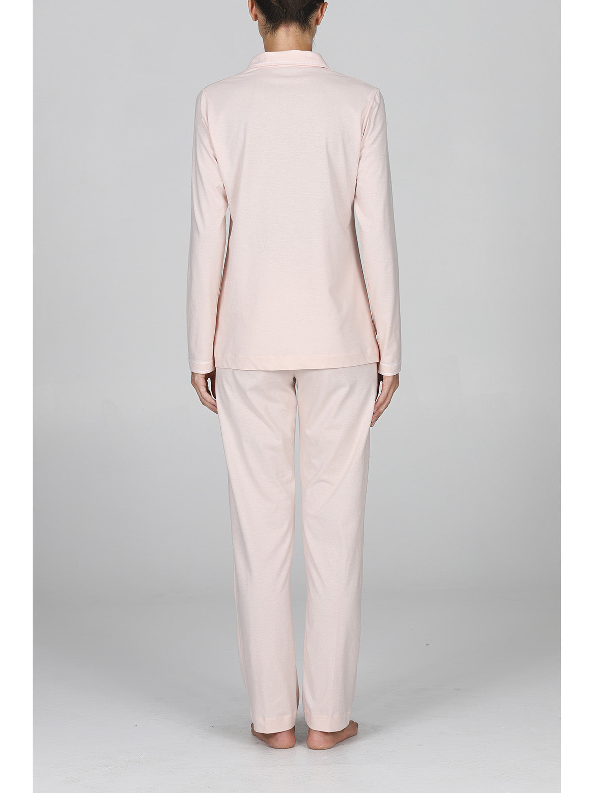 Pigiama lungo donna con colletto interamente apribile