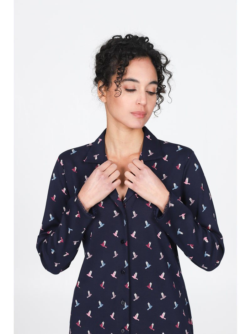 Pigiama Cardigan Con Dettaglio In Tulle