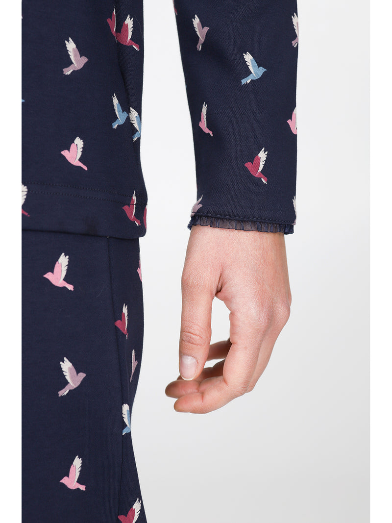 Pigiama Cardigan Con Dettaglio In Tulle
