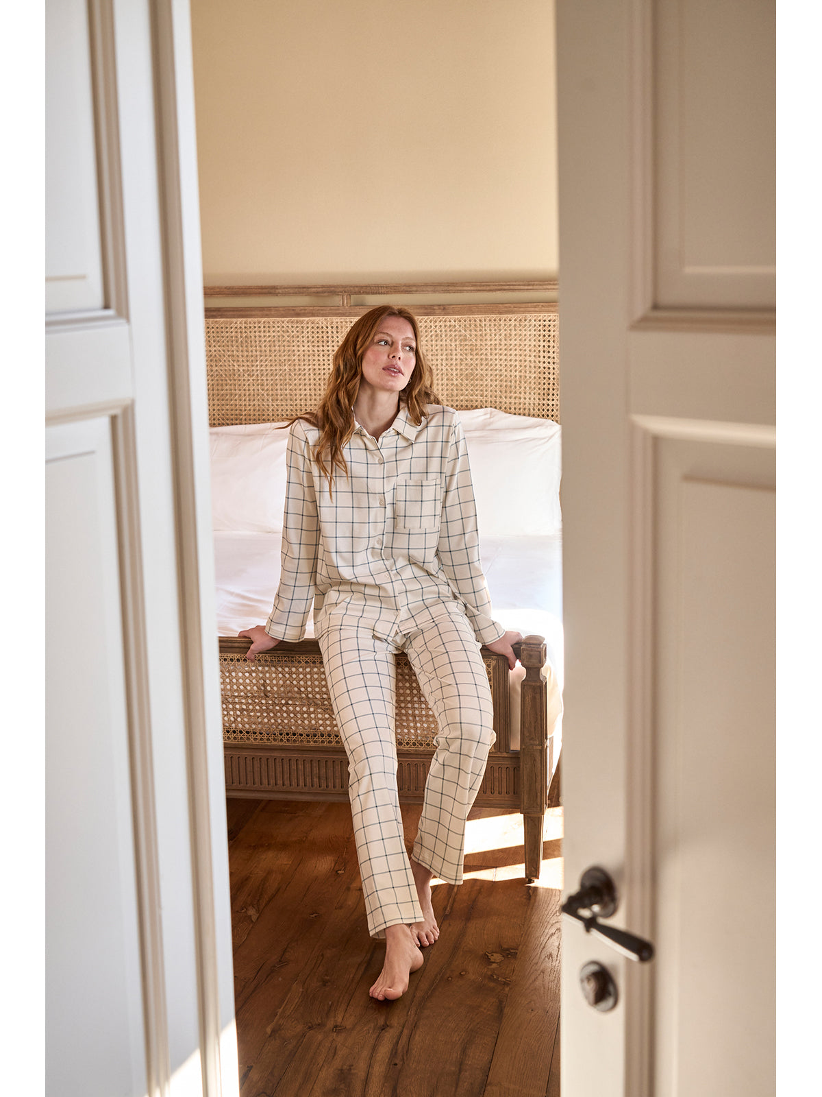 Pigiama donna cardigan a quadri