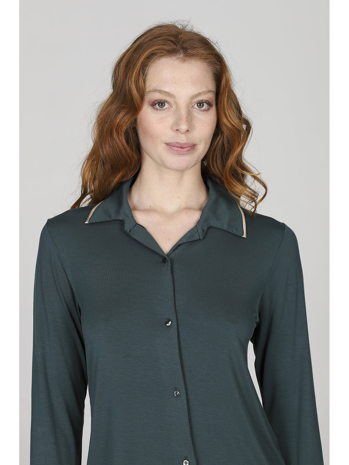 Pigiama donna cardigan con colletto in modal