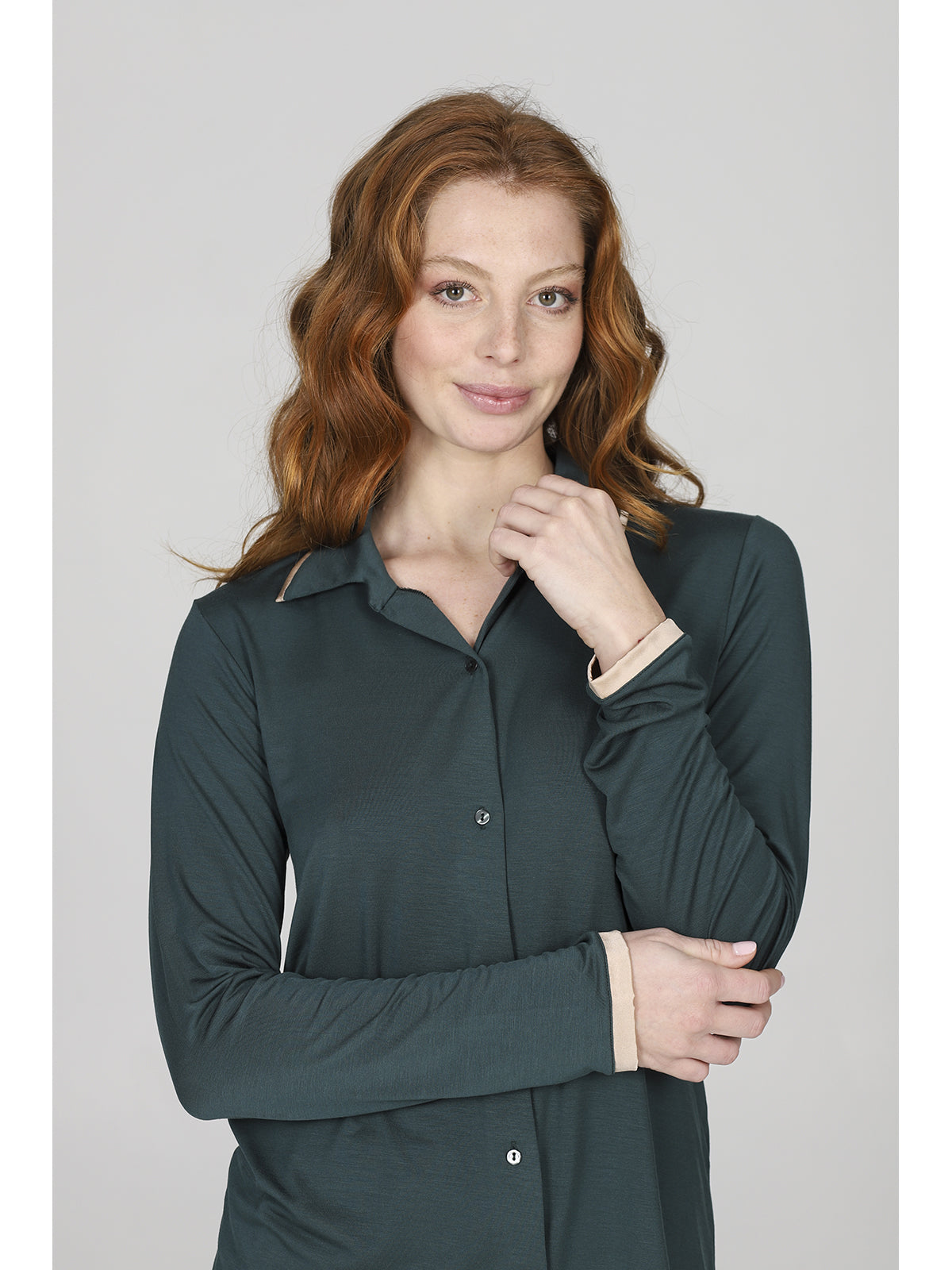 Pigiama donna cardigan con colletto in modal