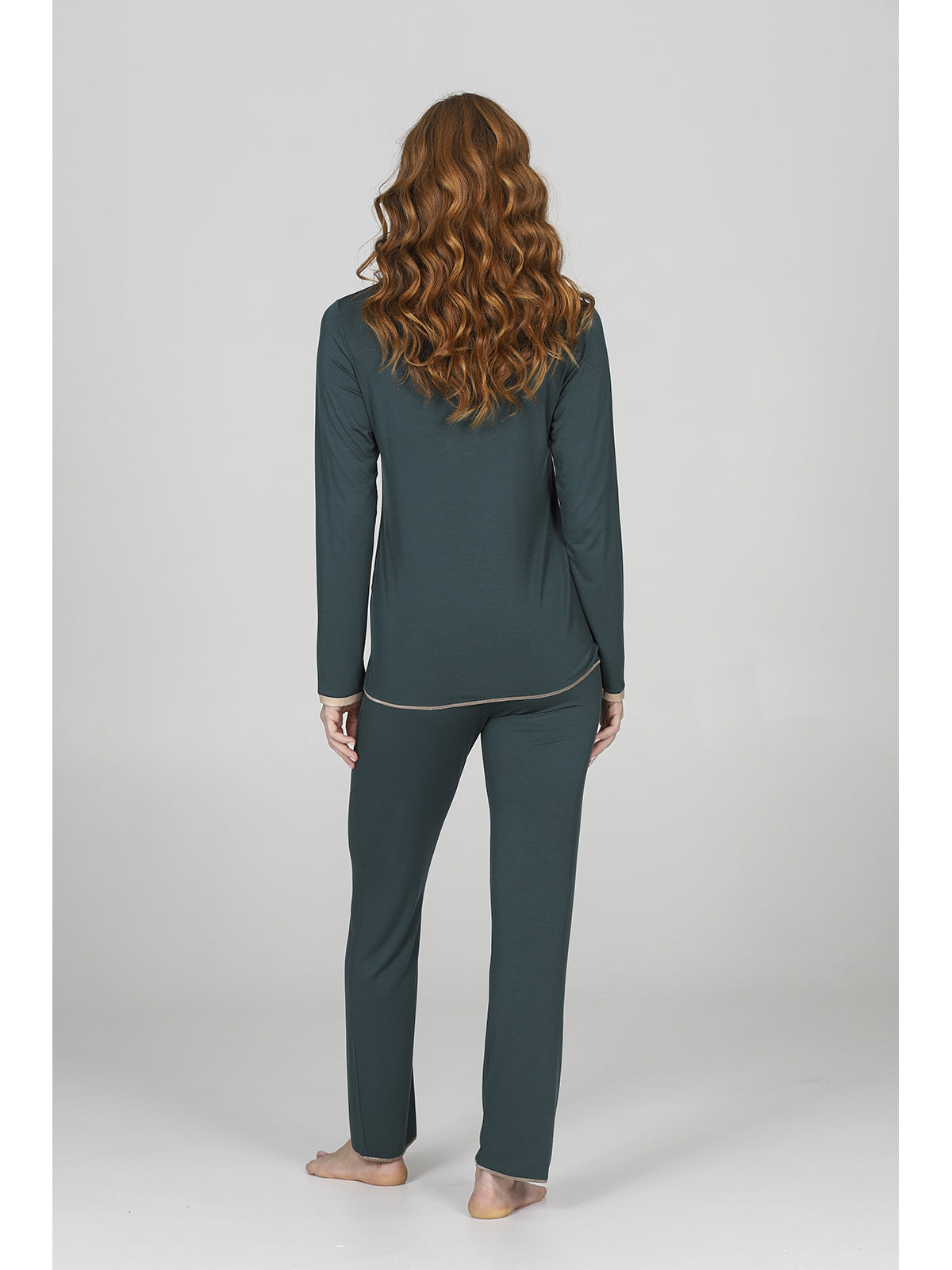 Pigiama donna cardigan con colletto in modal