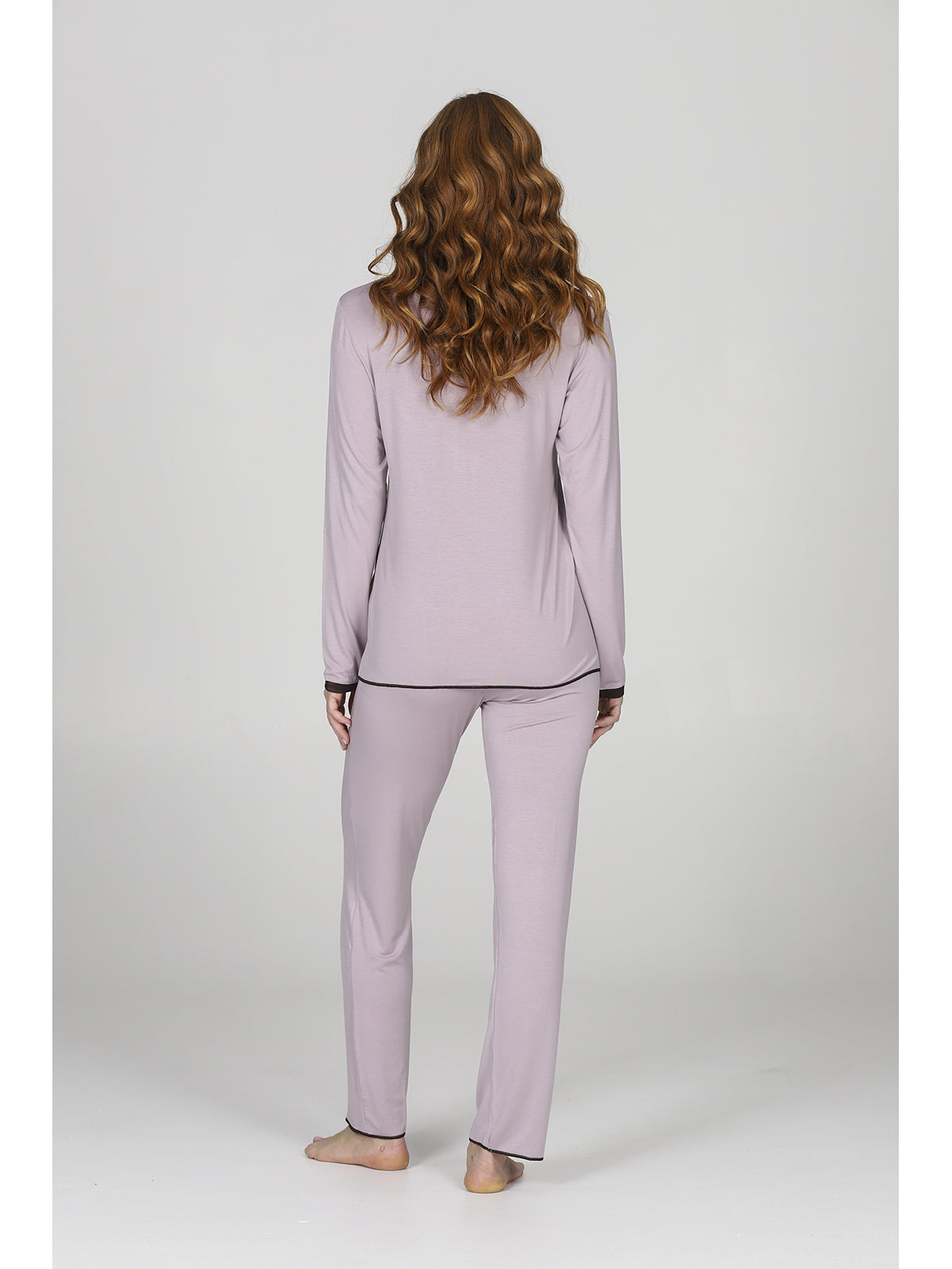Pigiama donna cardigan con colletto in modal