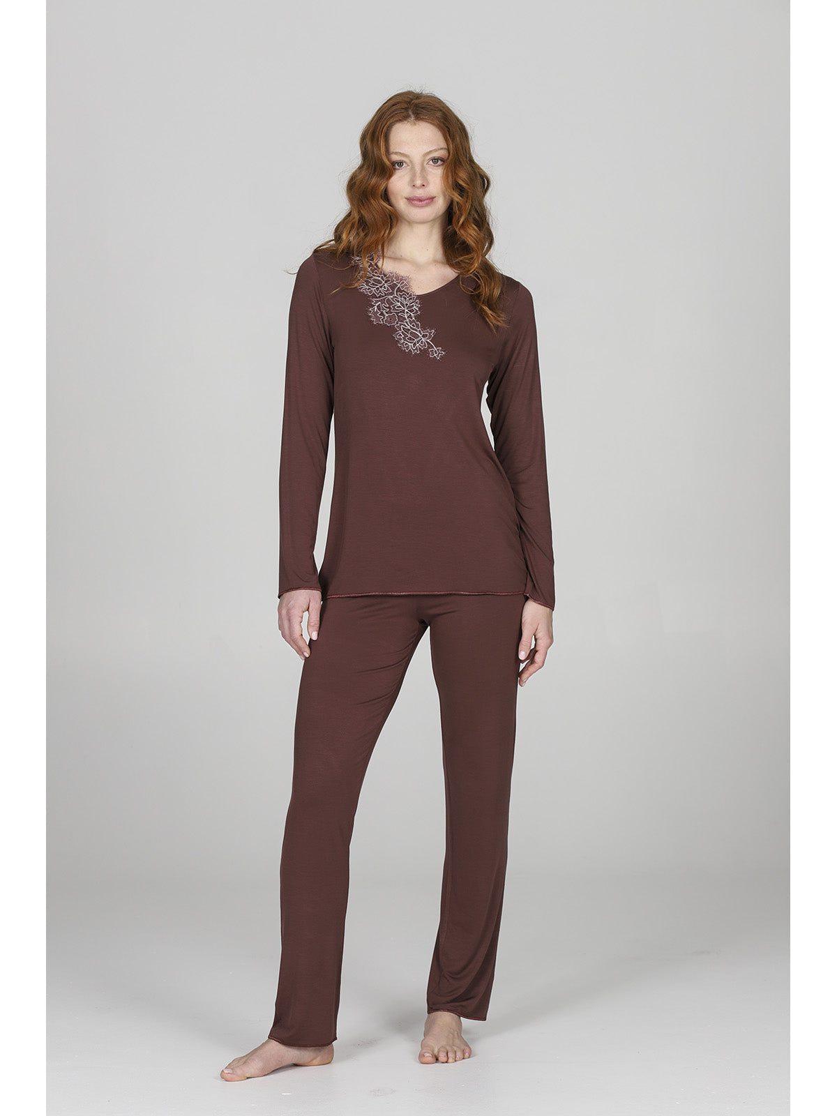 Elegante pigiama donna senza bottoni in modal