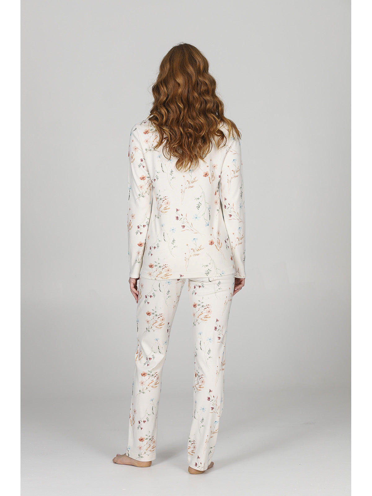 Romantico pigiama cardigan stampa a fiori