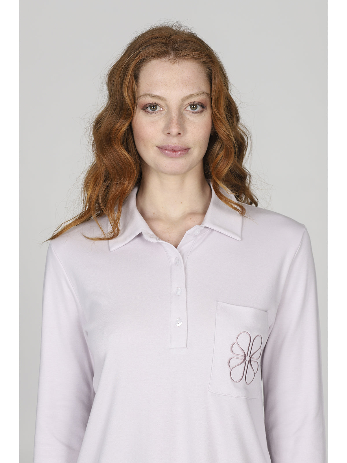 Pigiama donna a polo in cotone modal