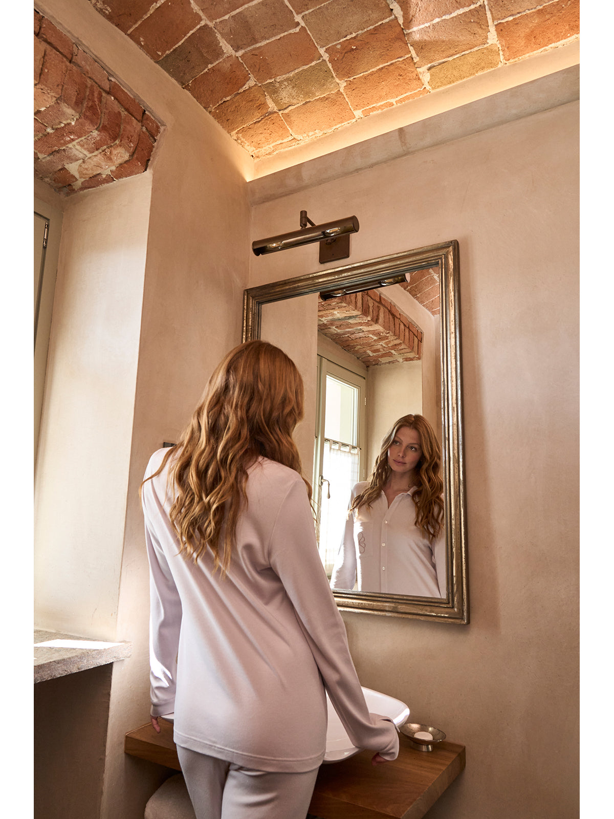 Pigiama donna a polo in cotone modal