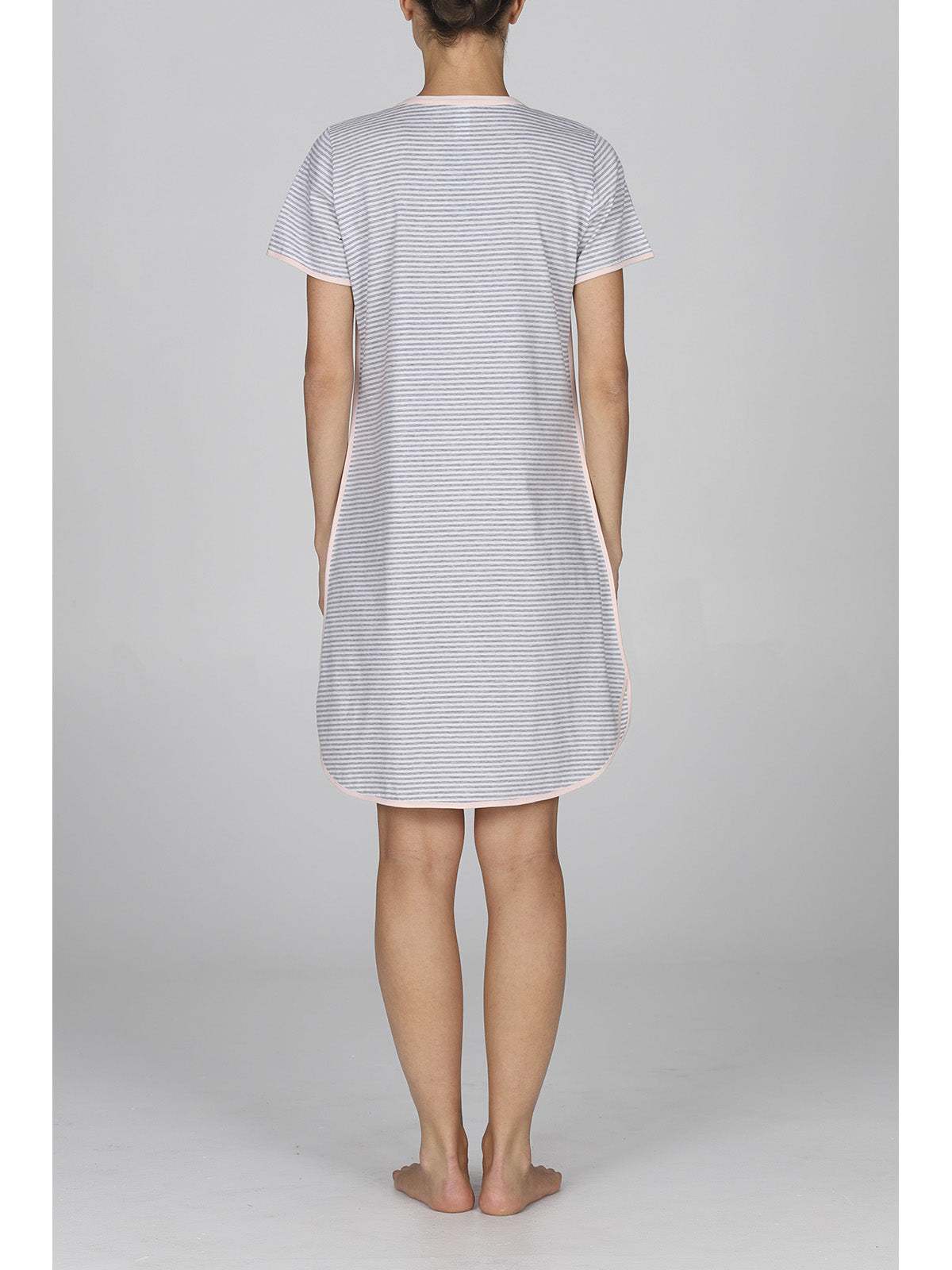 Camicia da notte donna rigata in cotone tintofilo