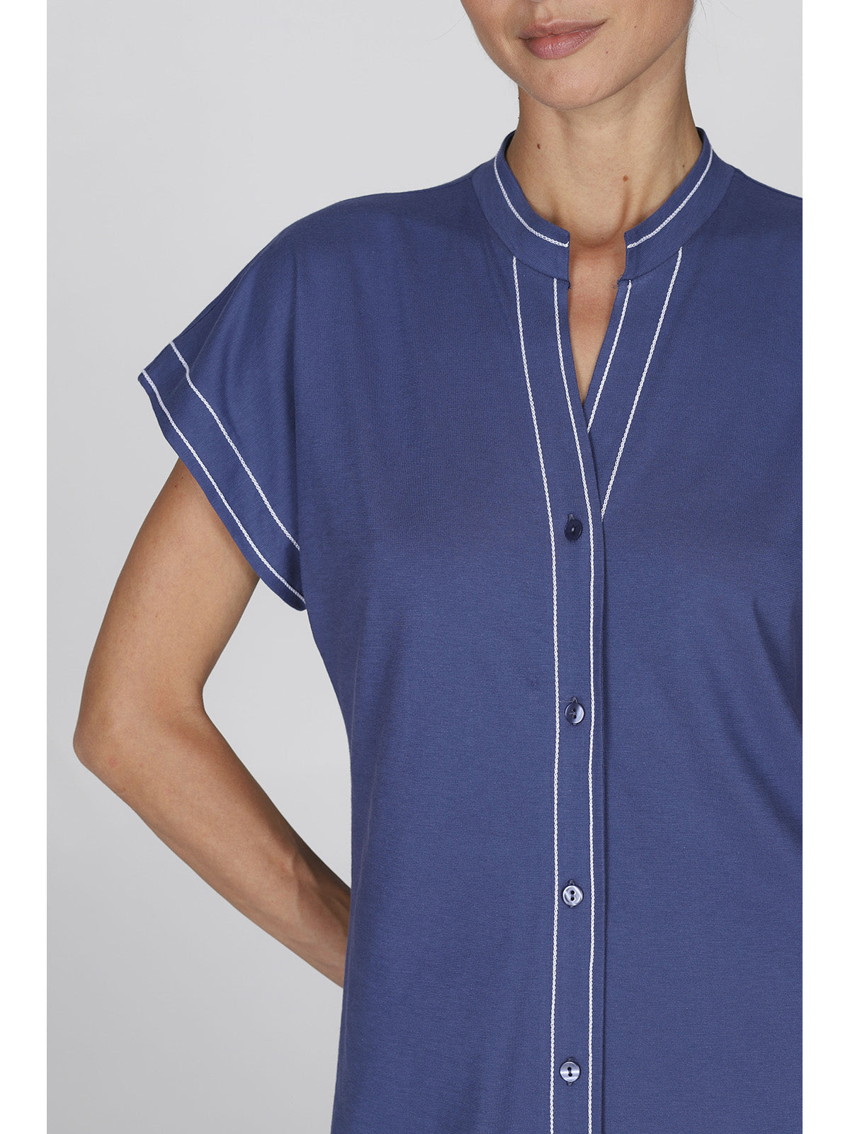 Camicia da notte in tinta unita puro cotone