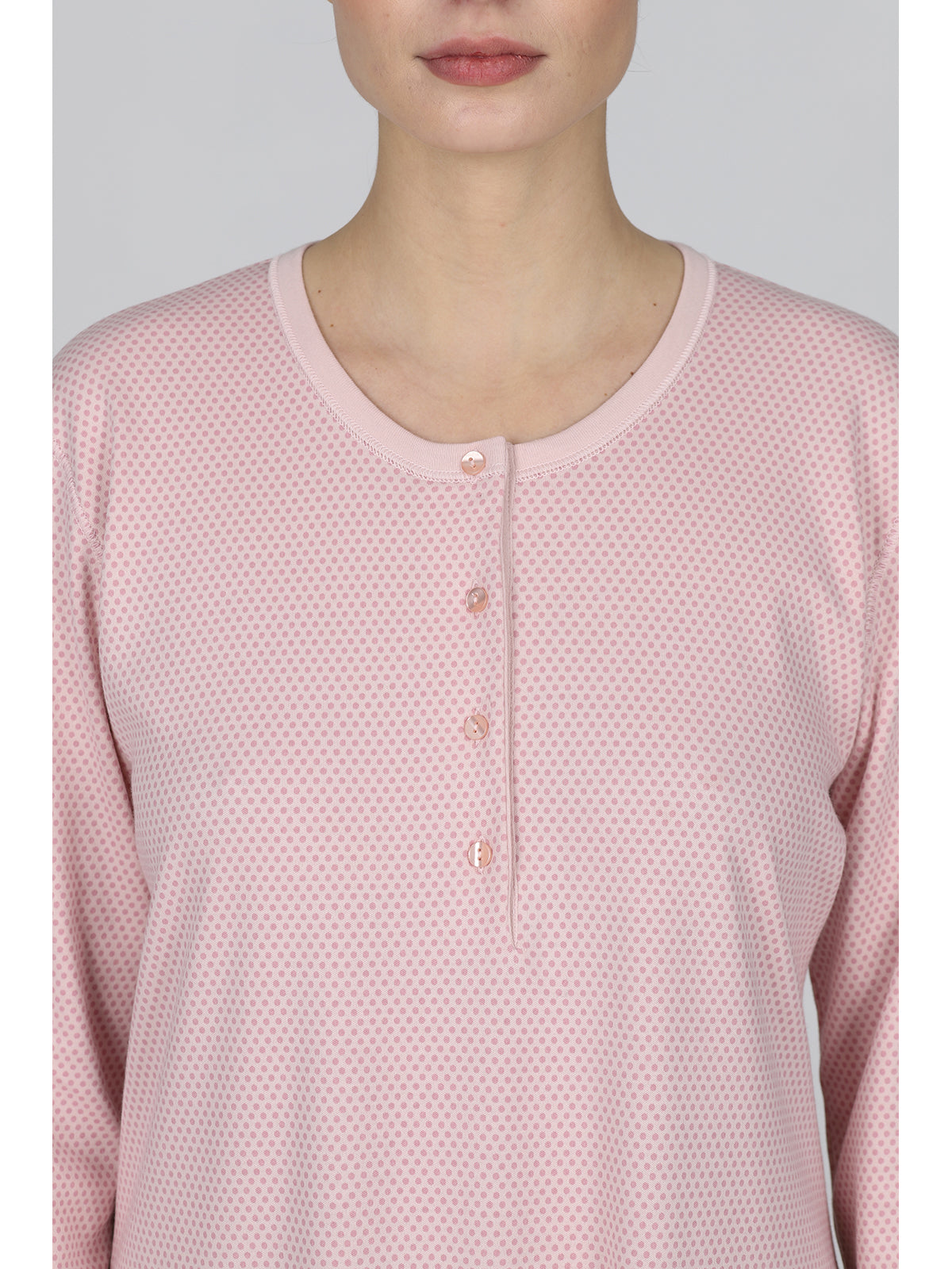 Camicia da notte in puro cotone rosa Boglietti