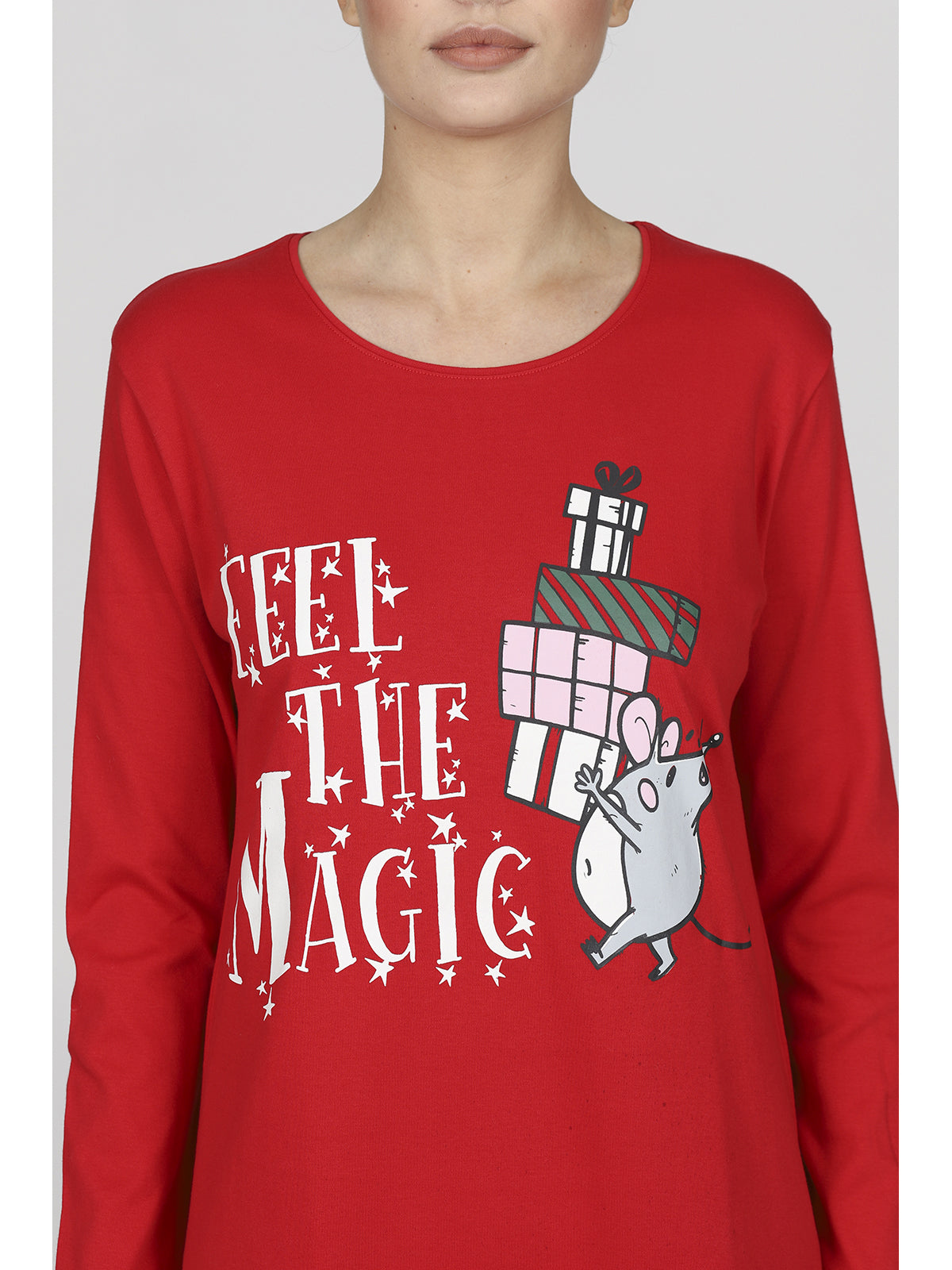 Camicia da notte invernale rossa