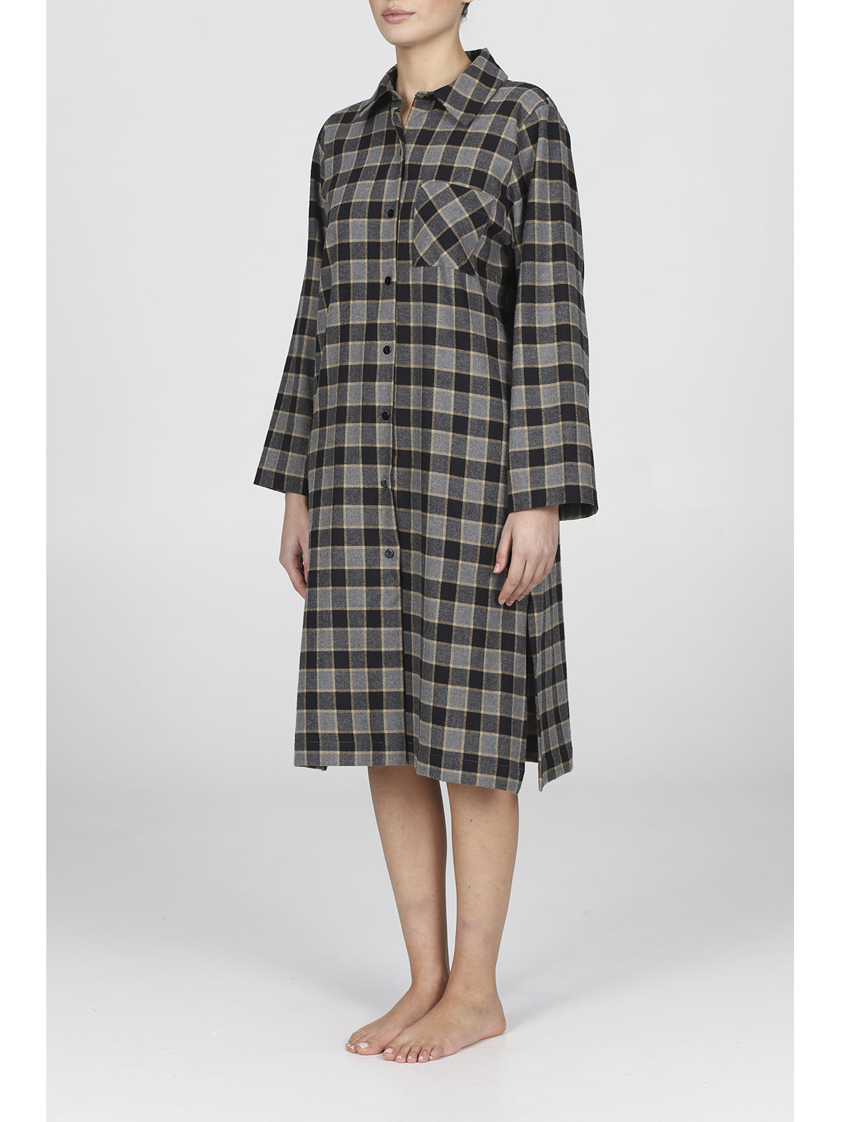 Camicia da notte in calda flanella