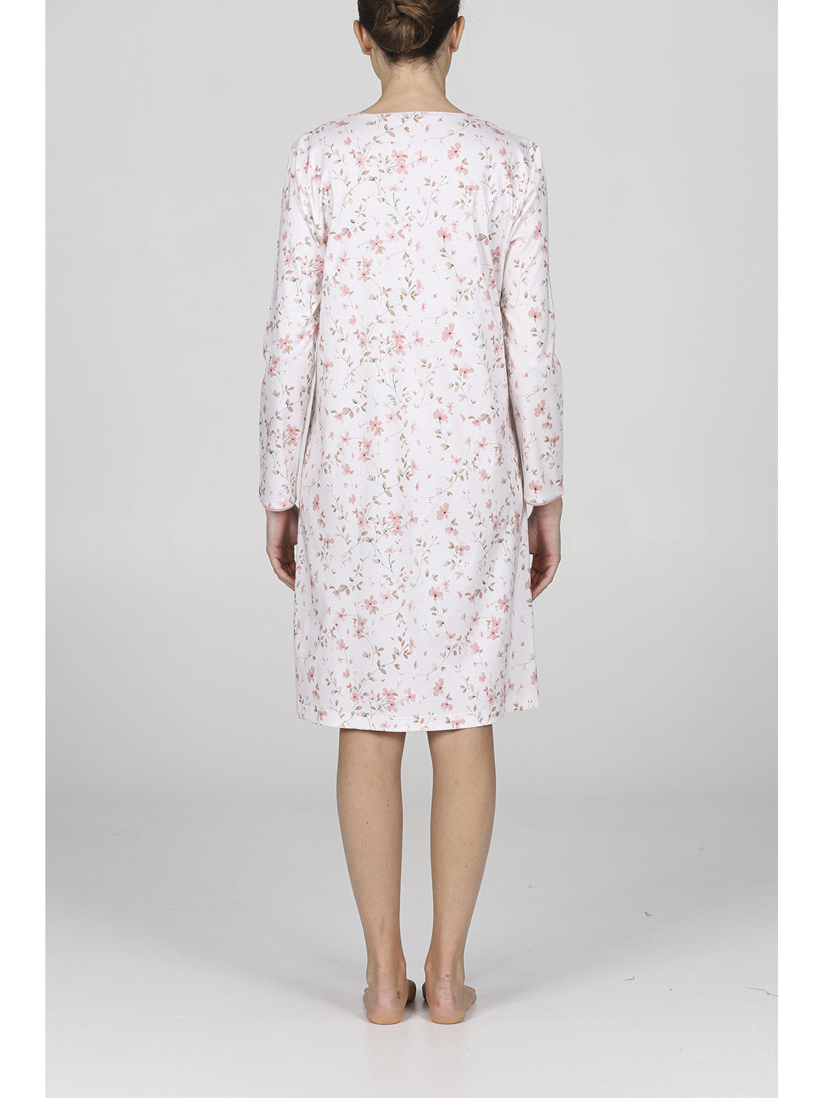 Romantica camicia da notte in interlock a fiori