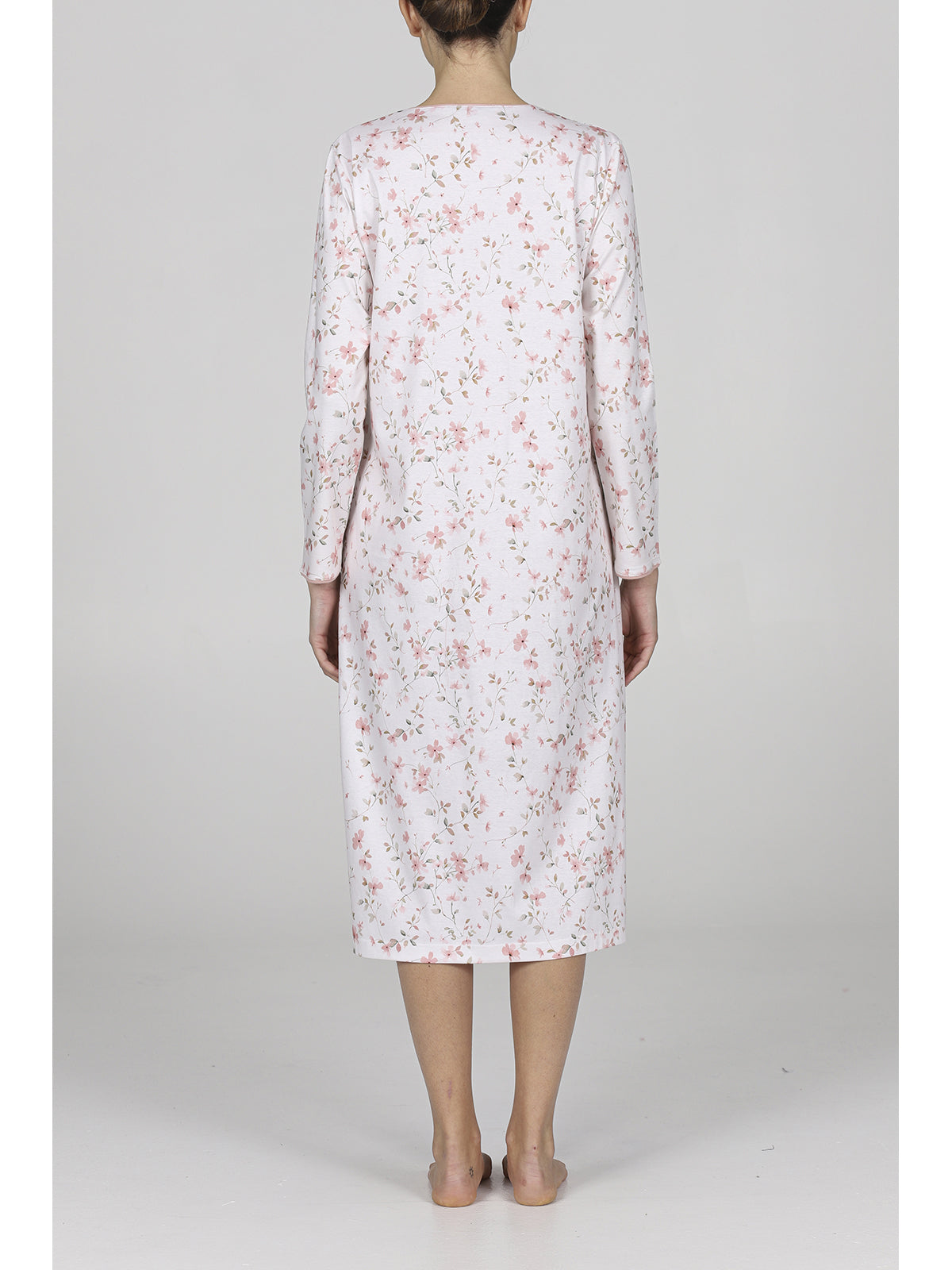 Romantica camicia da notte in interlock a fiori
