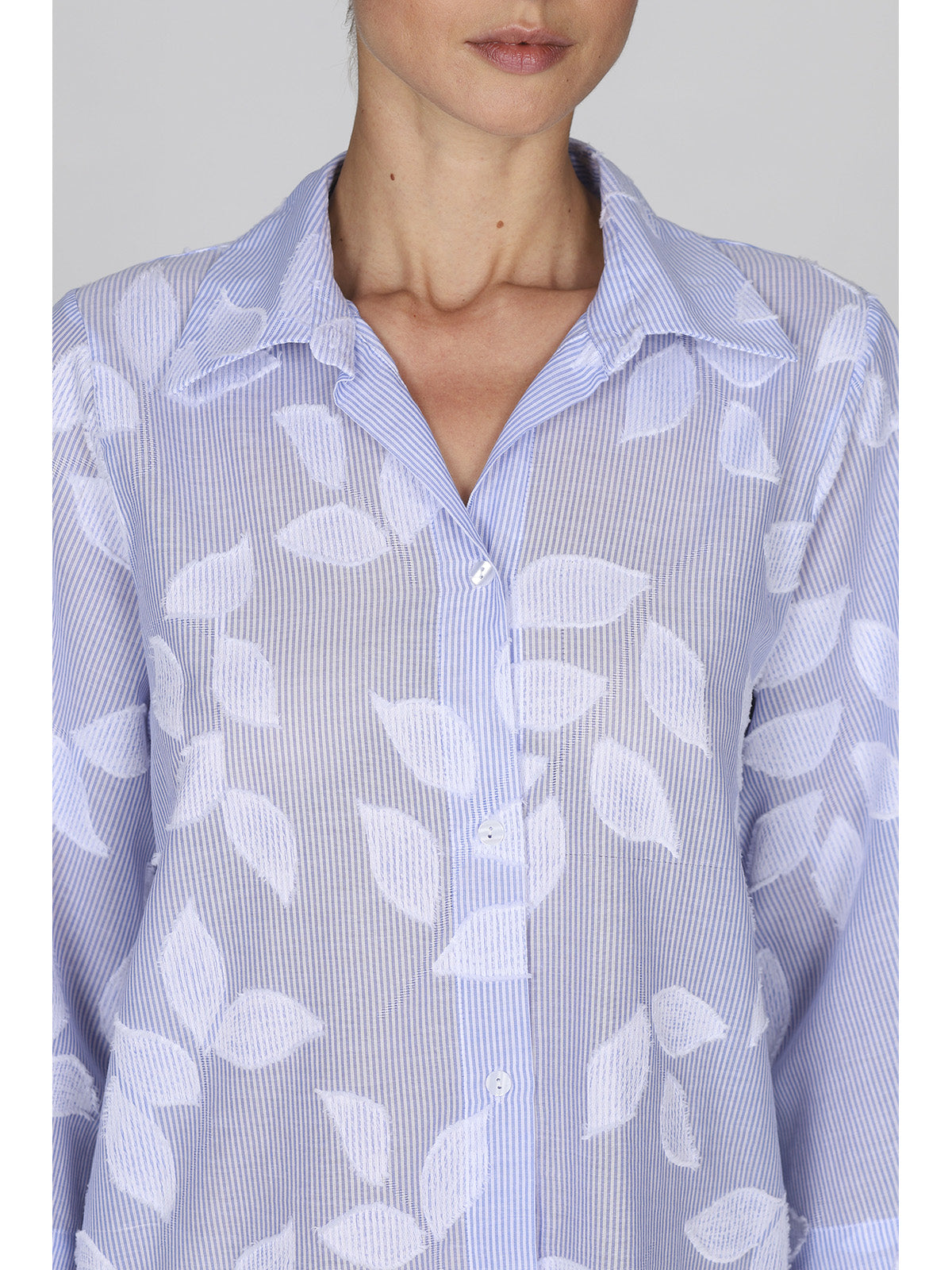 Pigiama donna corto puro cotone disegno foglie