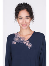Camicia Da Notte Con Pizzo Macramè