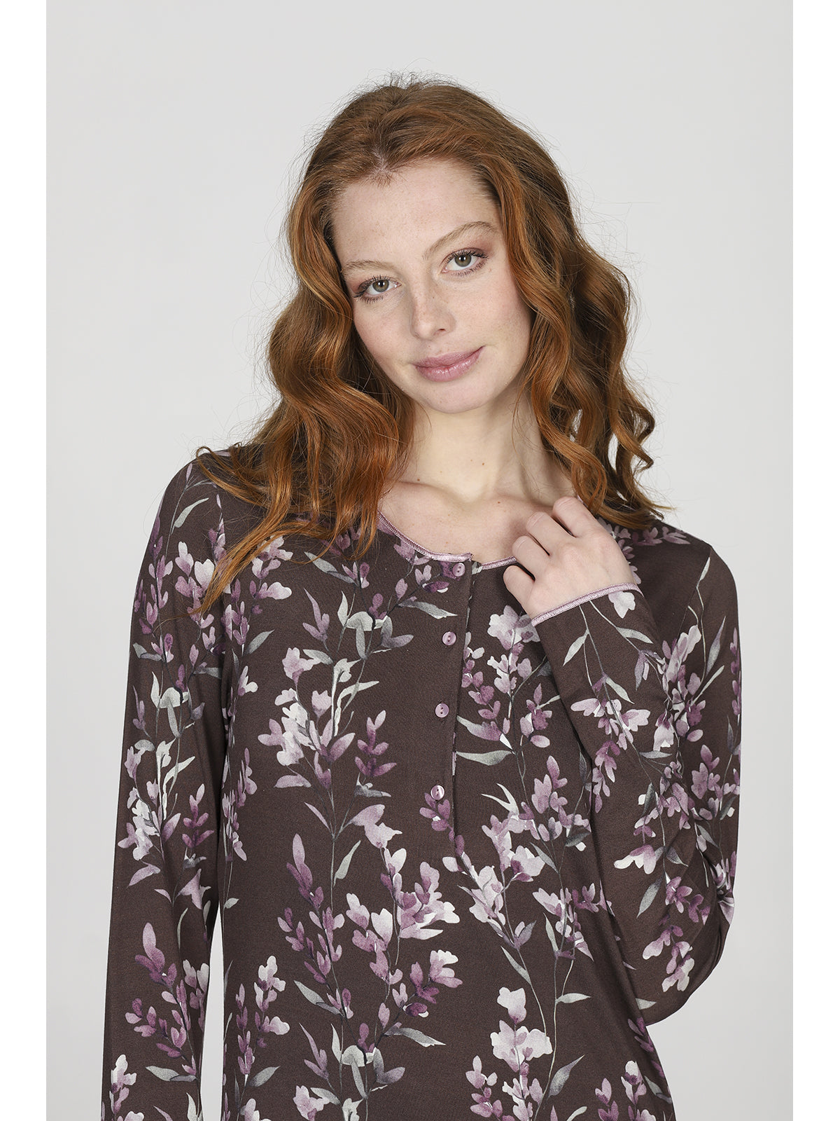 Floreale camicia da notte donna in modal