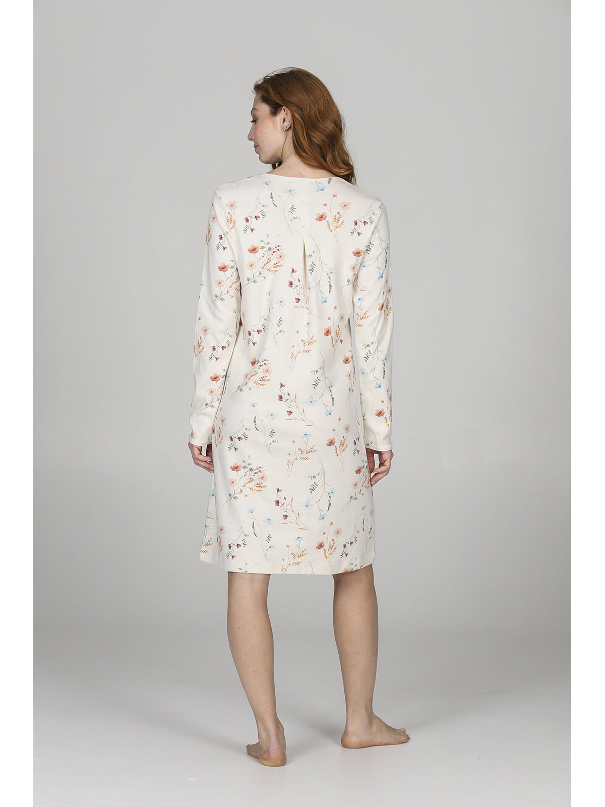 Romantica camicia da notte in interlock a fiori