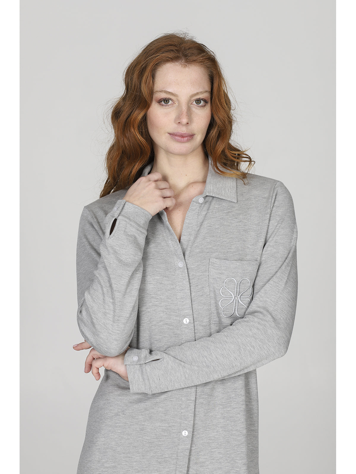 Camicia da notte apribile in cotone modal