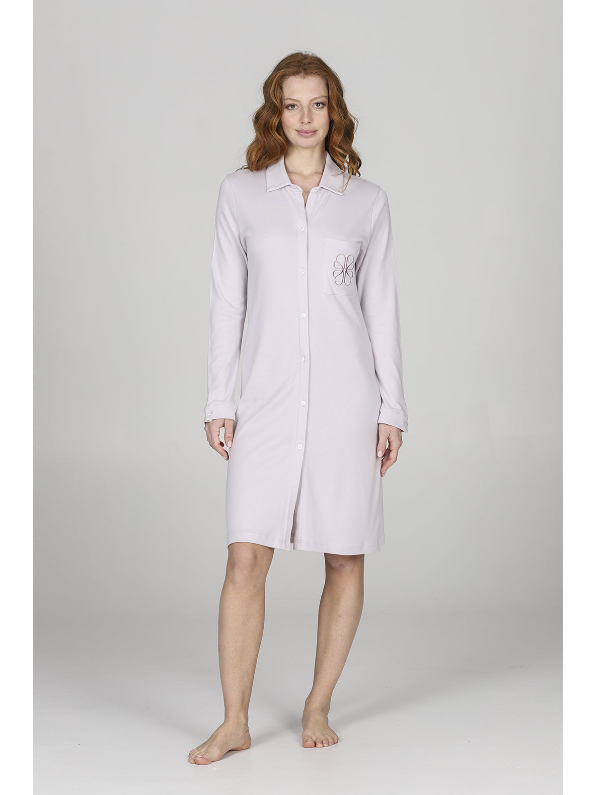 Camicia da notte apribile in cotone modal