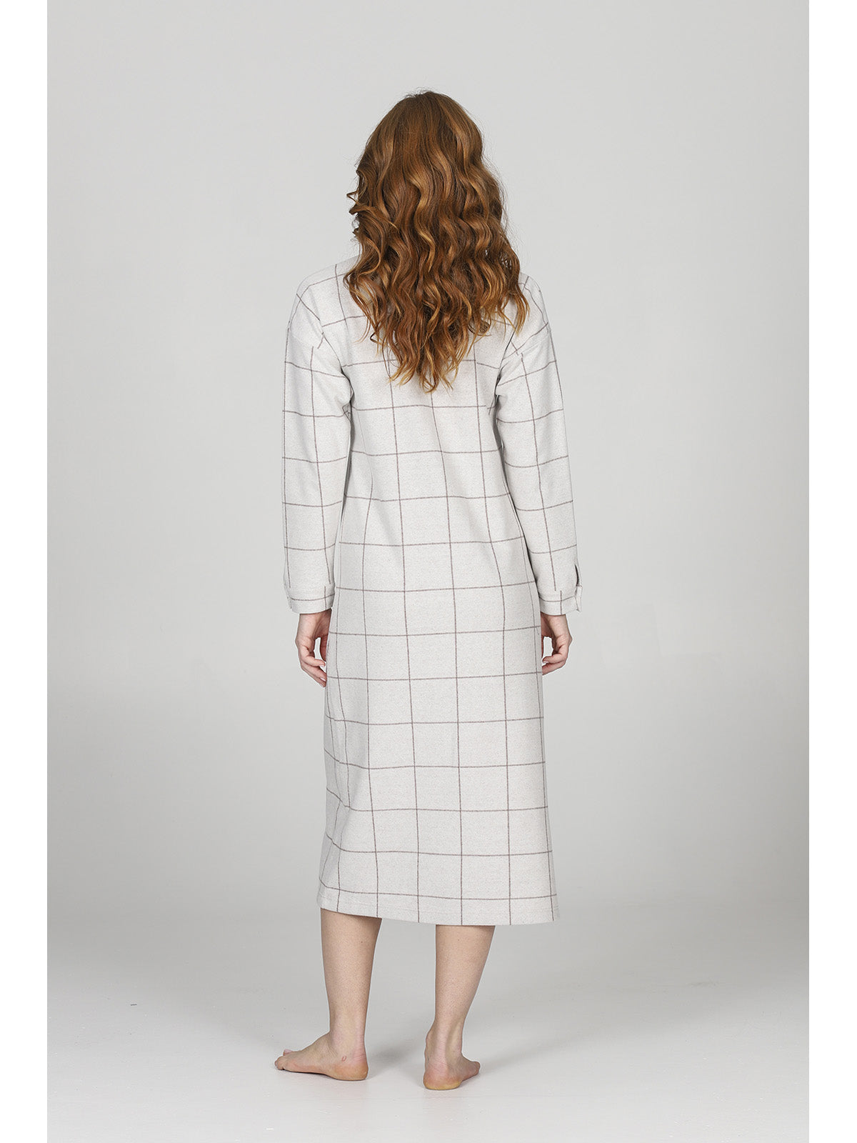 Camicia da notte lunga in jacquard