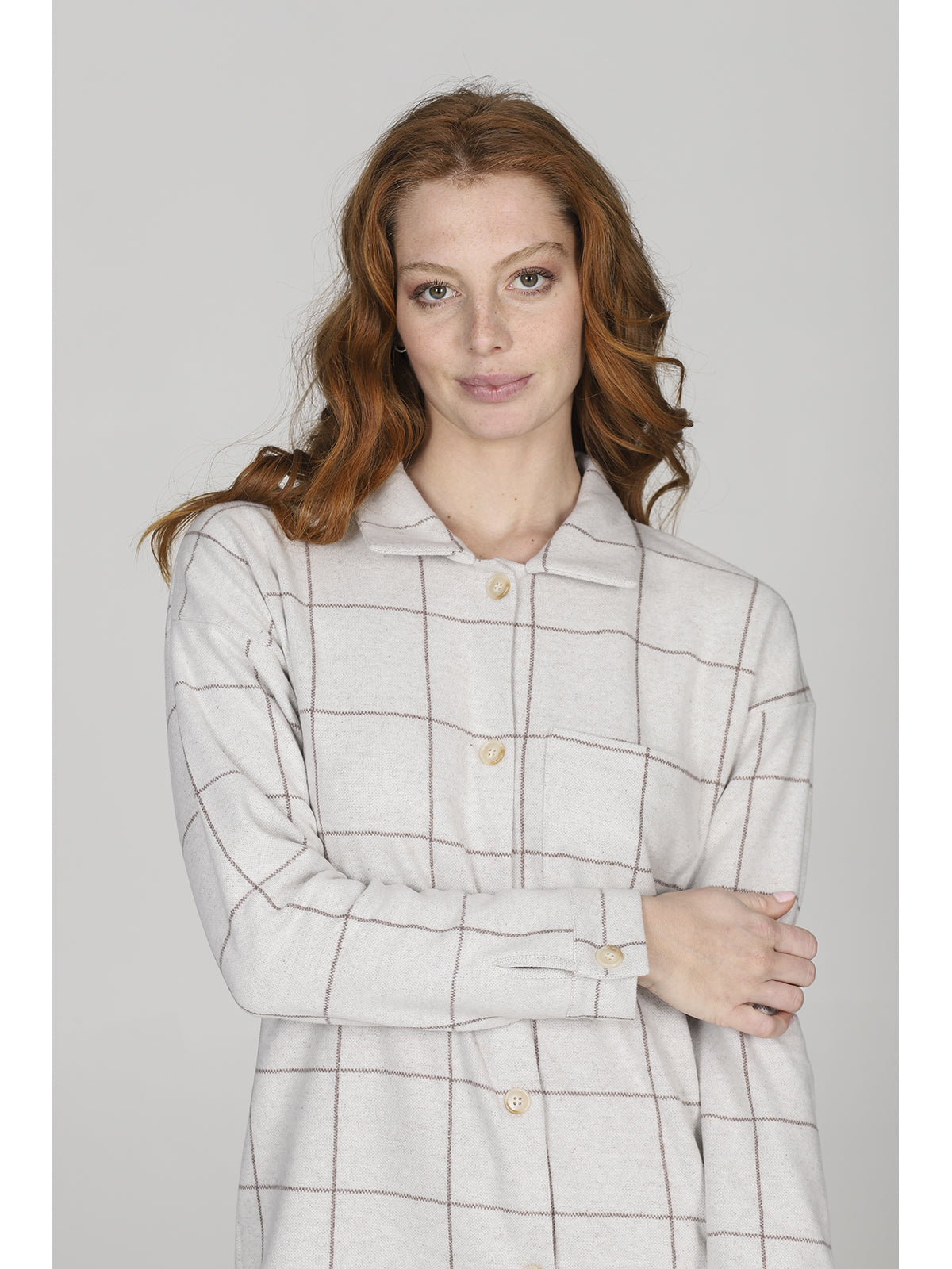 Camicia da notte lunga in jacquard