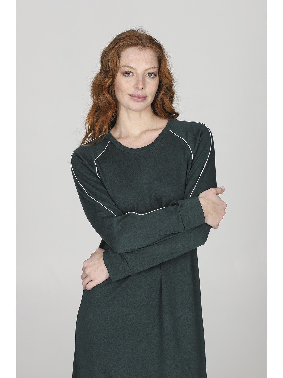 Camicia da notte sporty in cotone modal