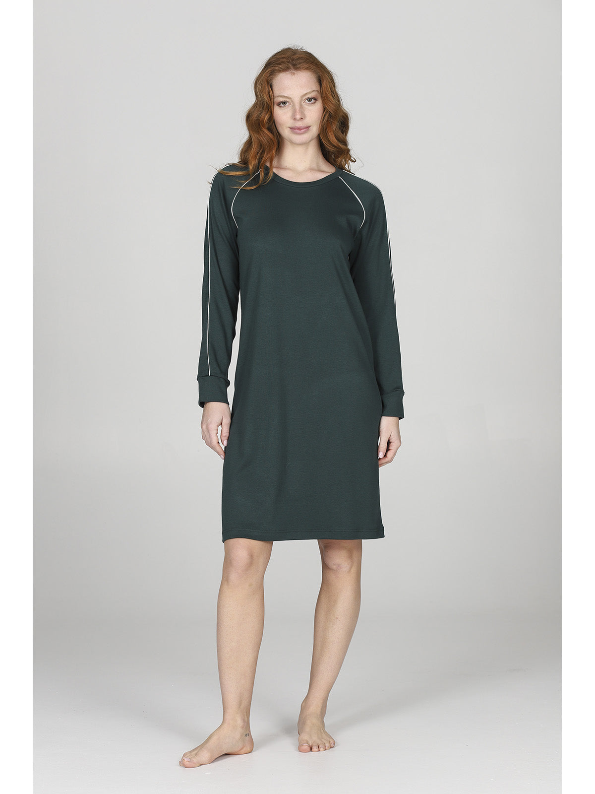 Camicia da notte sporty in cotone modal