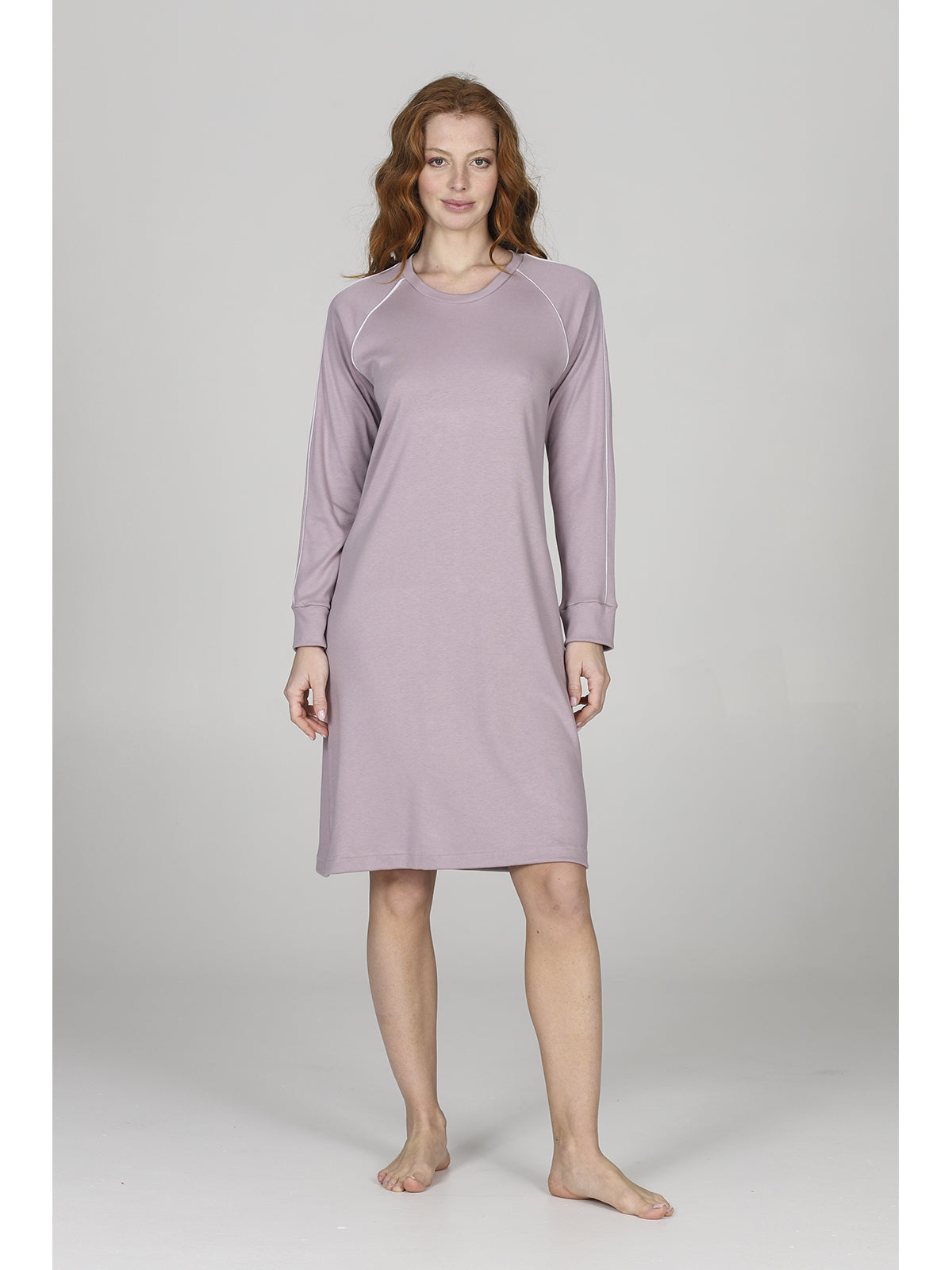 Camicia da notte sporty in cotone modal