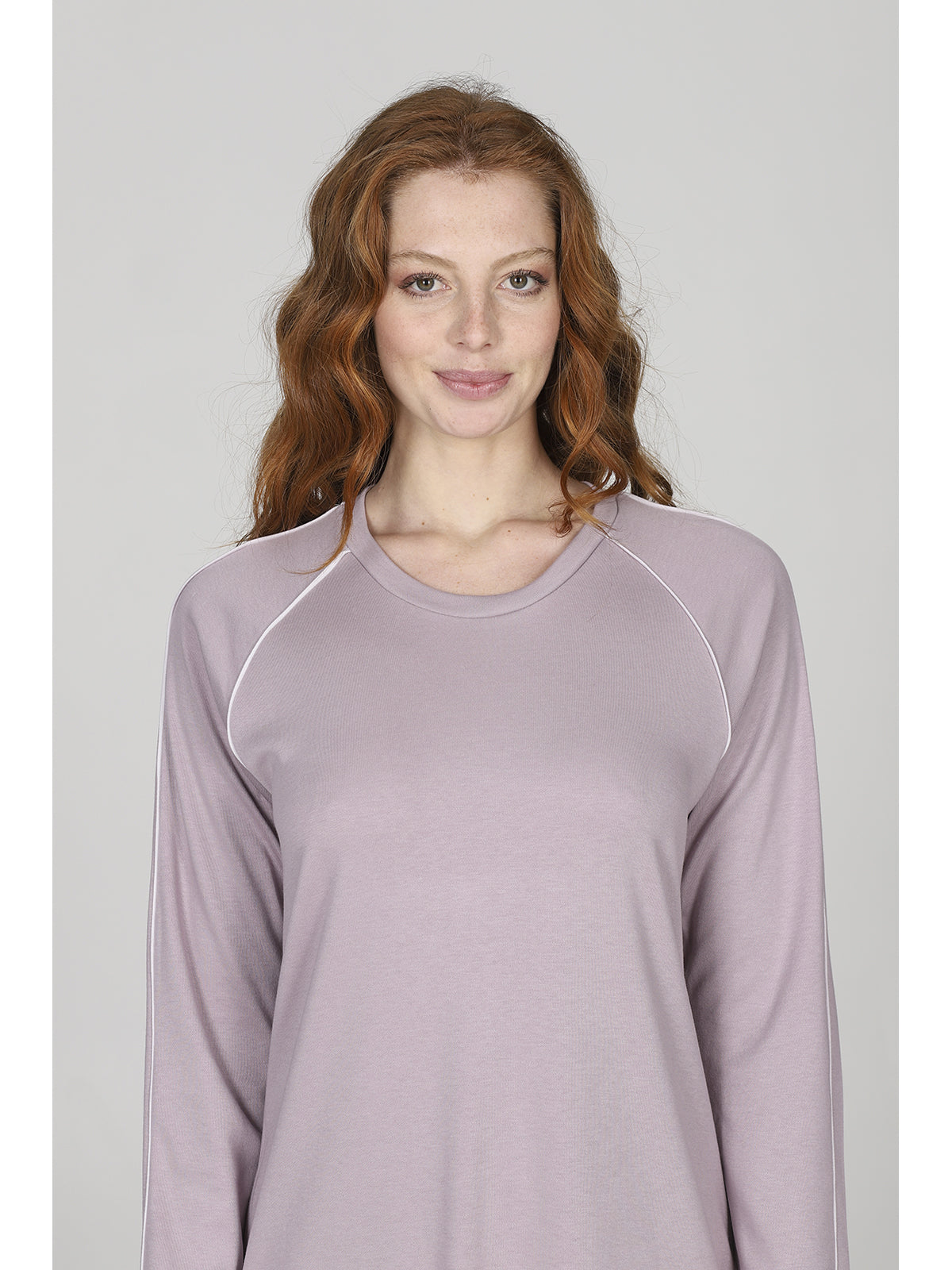 Camicia da notte sporty in cotone modal