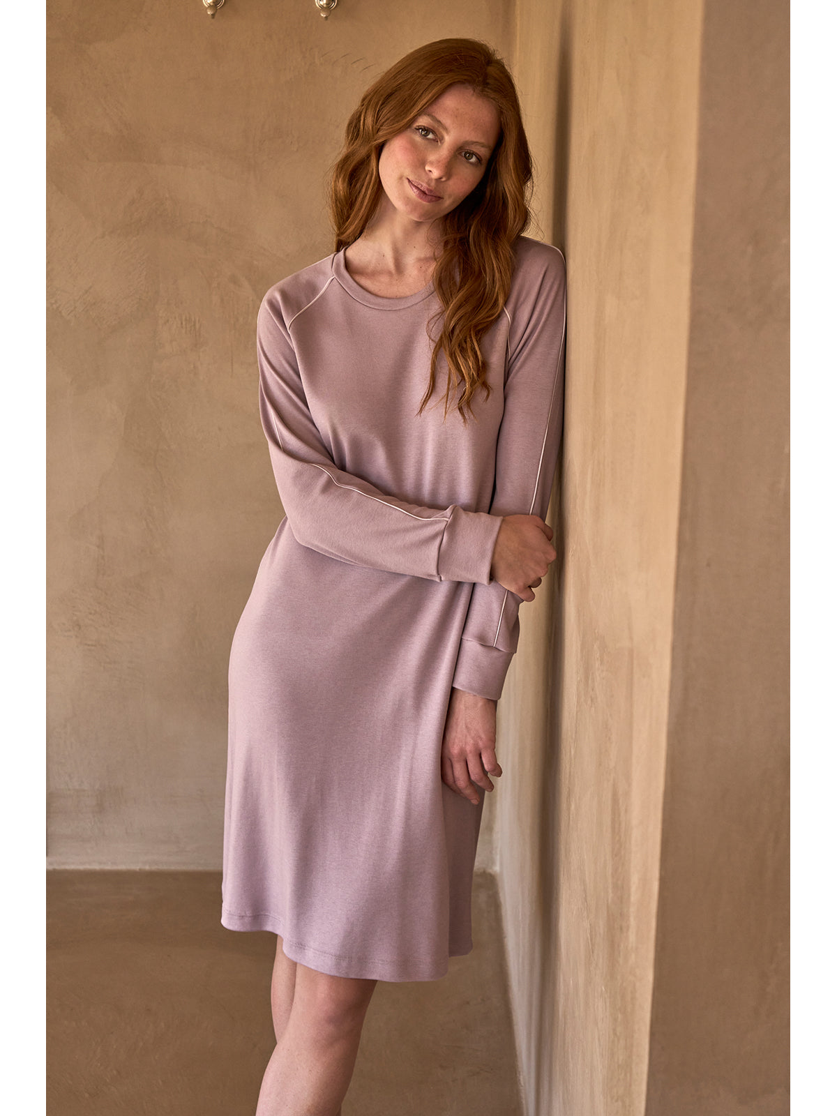 Camicia da notte sporty in cotone modal