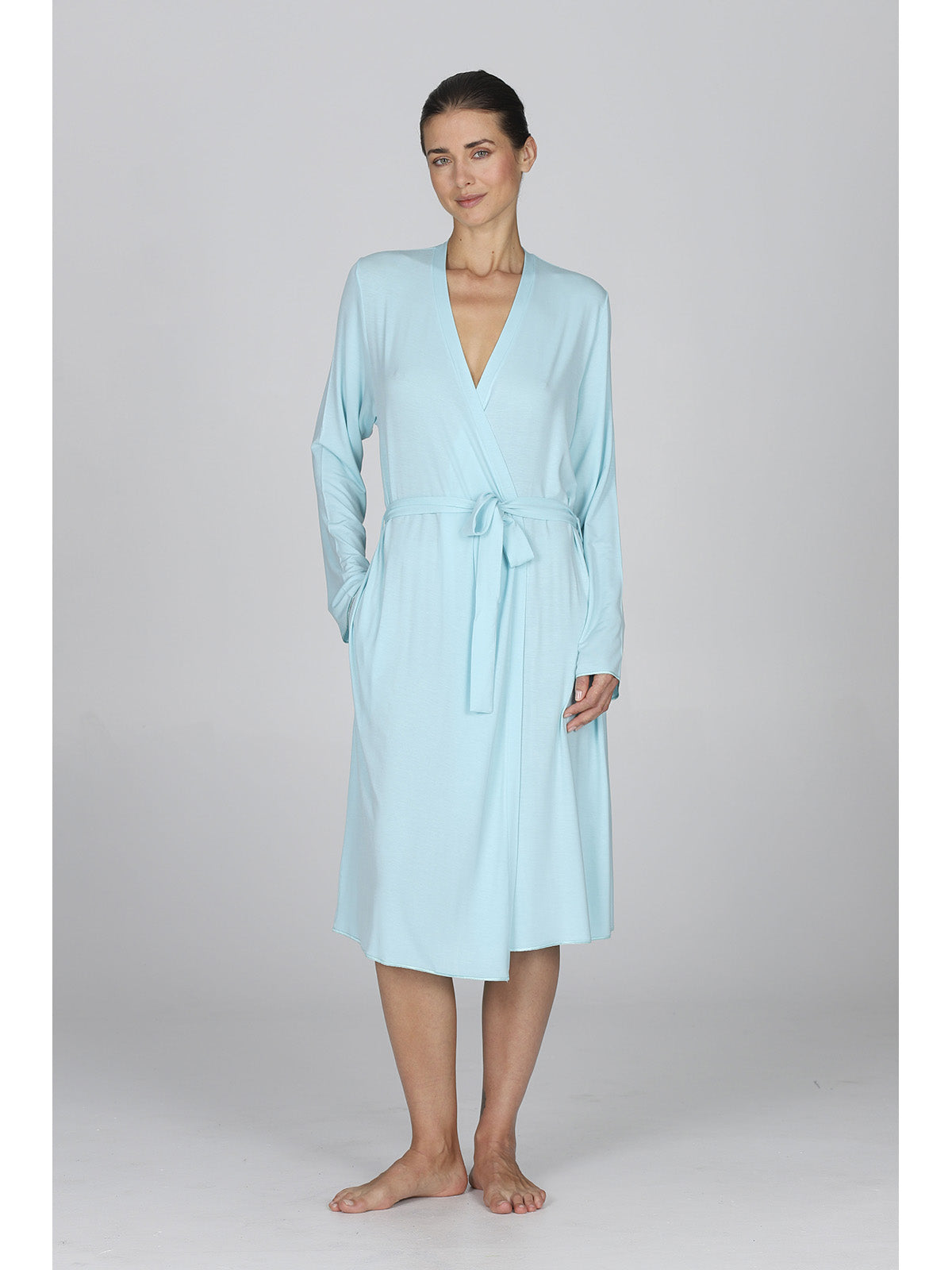 Morbida vestaglia sciallata in micromodal