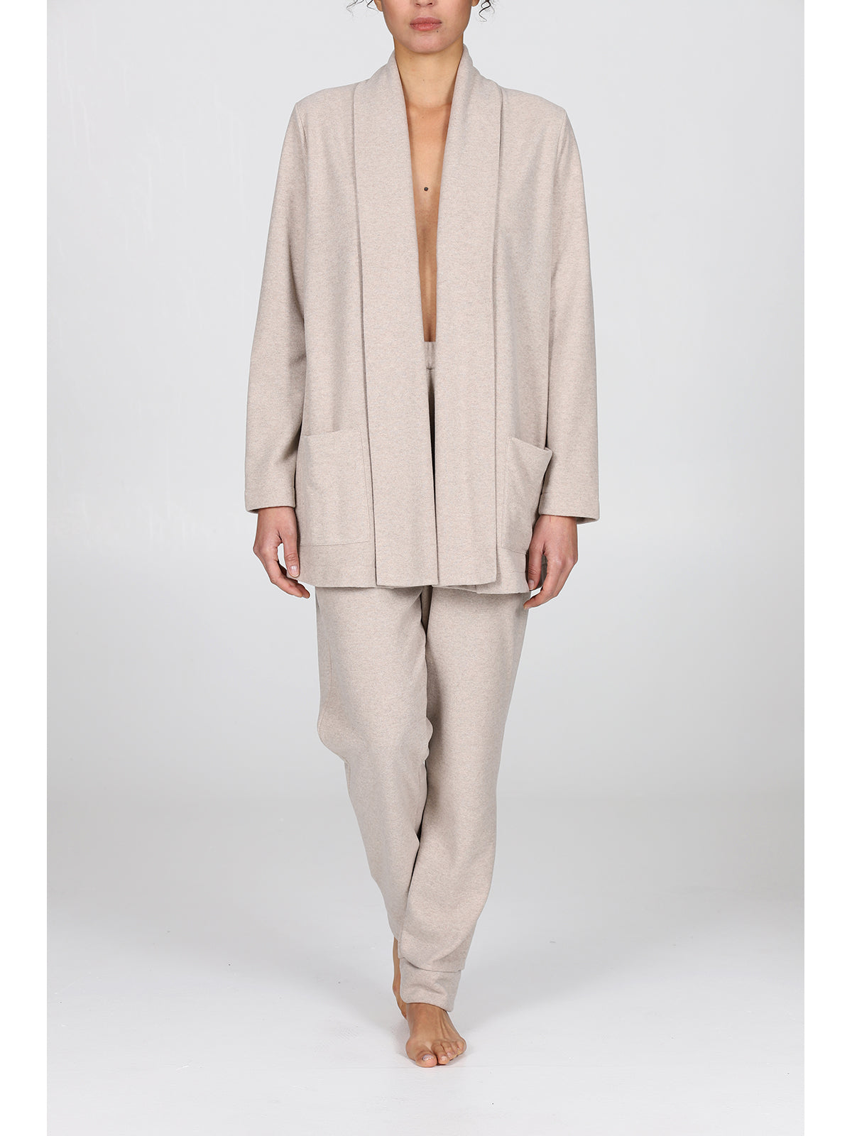 Cardigan in caldo punto milano Beige Boglietti