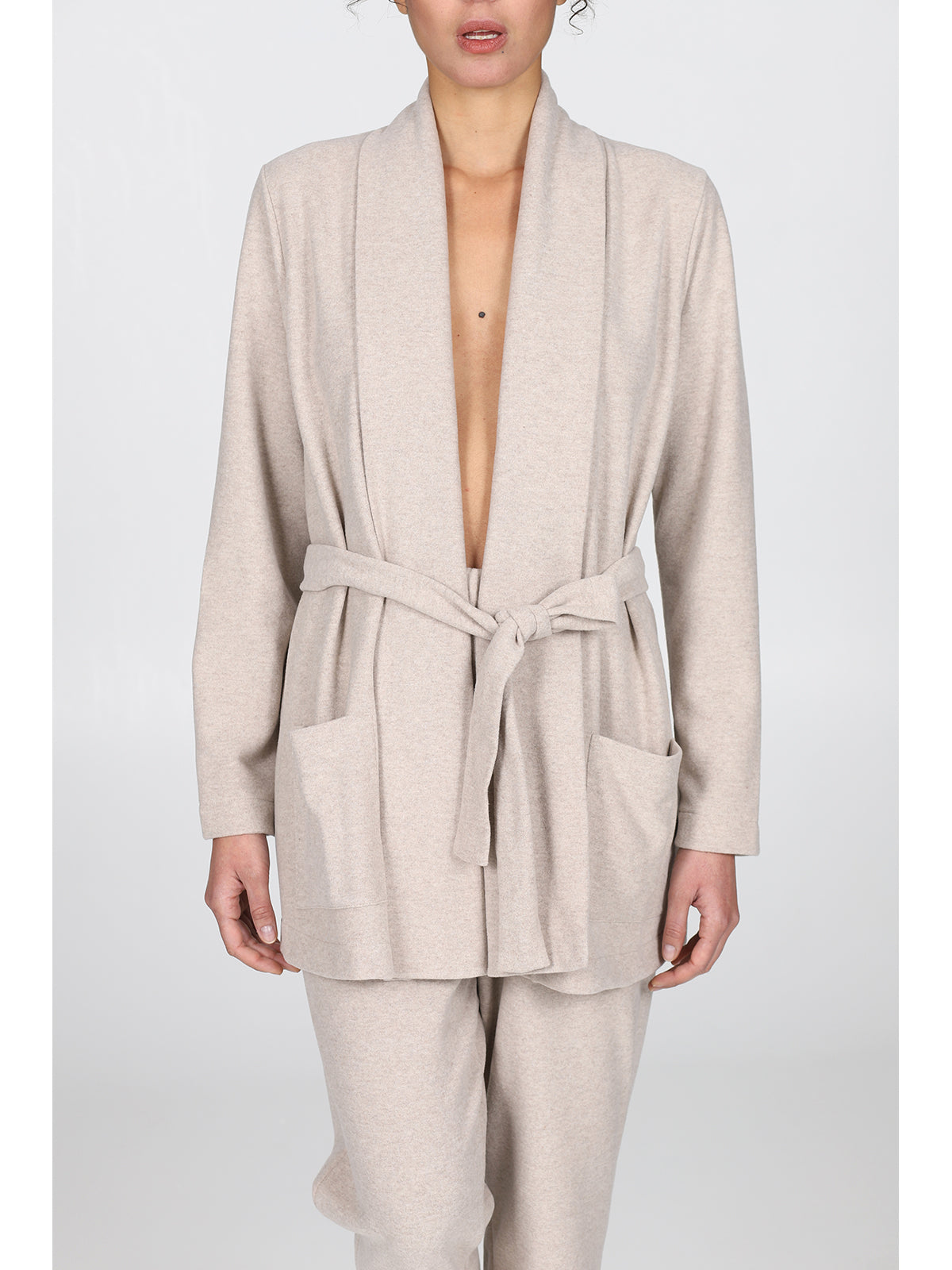 Cardigan in caldo punto milano Beige Boglietti