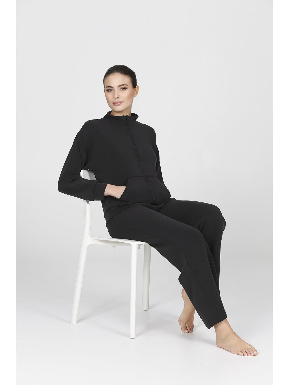 Tuta con zip in morbido micromodal