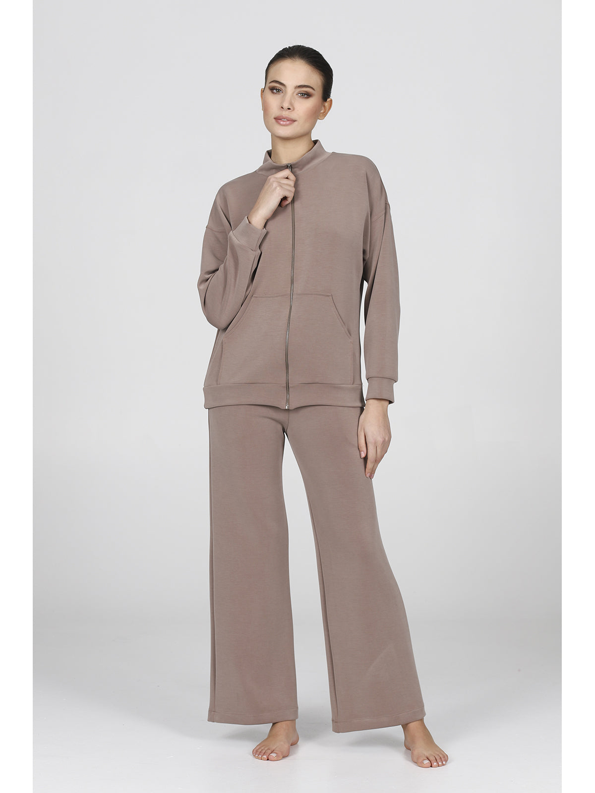 Tuta con zip in morbido micromodal
