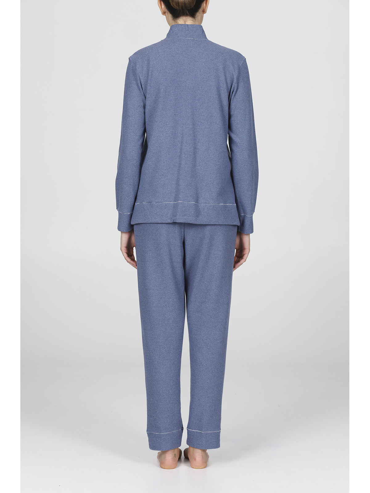 Calda tuta zip con collo alto