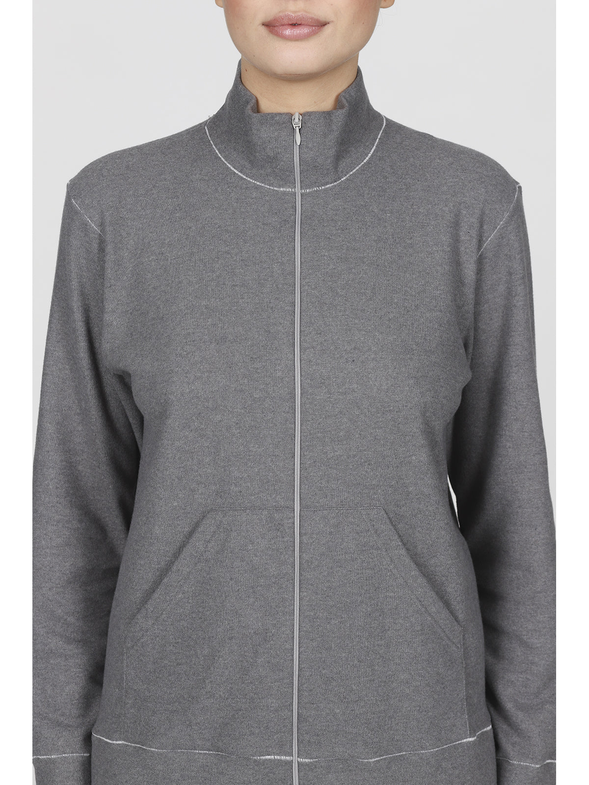 Calda tuta zip con collo alto