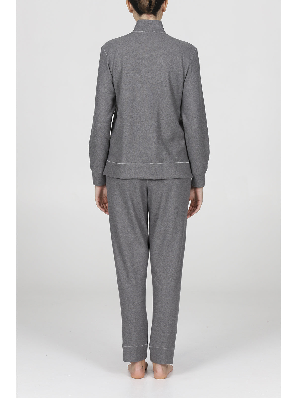 Calda tuta zip con collo alto