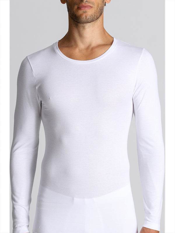 Long-sleeved t-shirt in cotton and micromodal